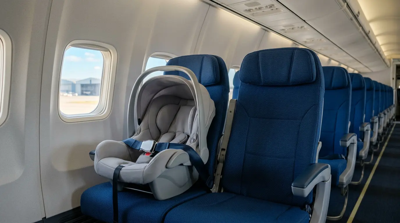 Emporter un siège auto en avion : ce que disent les règles